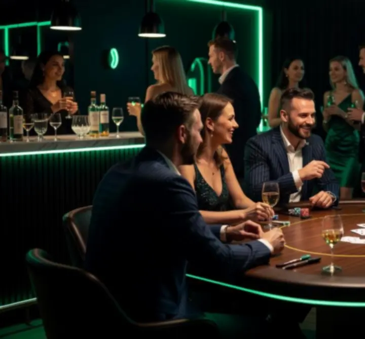 Wieczór pokerowy na żywo z gośćmi przy stole
