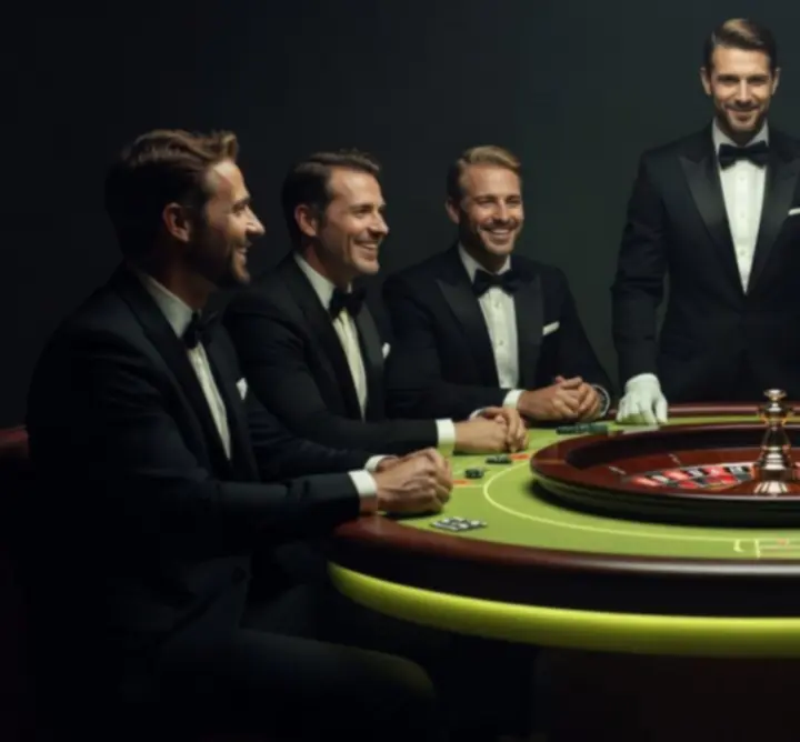 Strefa ruletki i blackjacka przygotowana na wieczór eventowy w klimacie kasyna