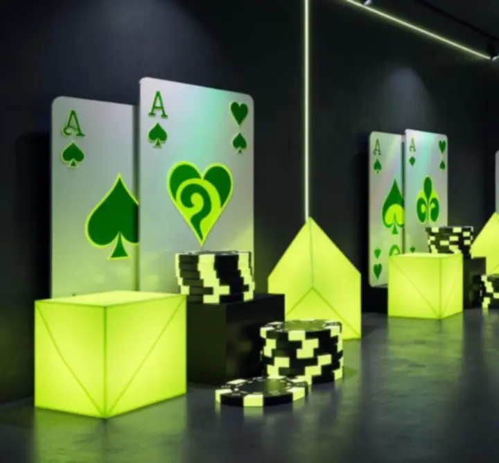 Neonowe dekoracje i światło w stylu casino-style